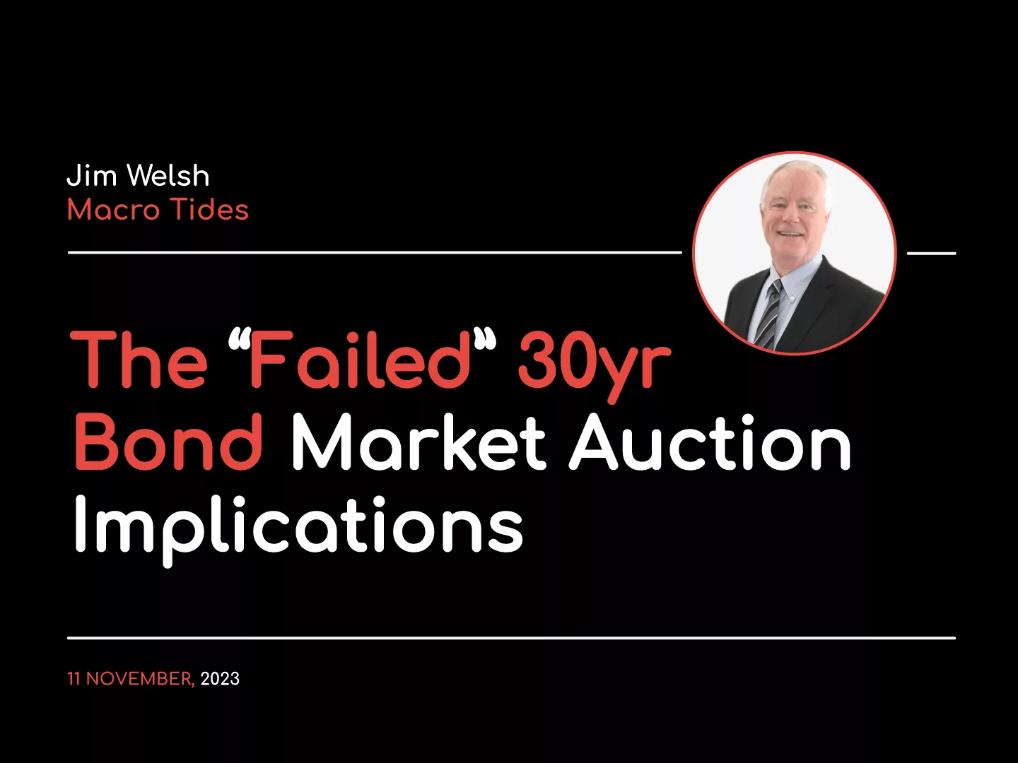 jim welsh bond market auction